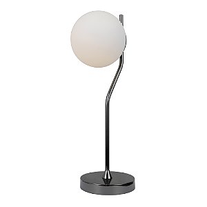 Abajur Viva Cromo Negro E Branco Bolinha (A)49cm | SQ007B