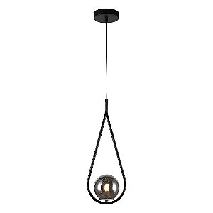 Pendente Pingo Preto Fume (D)18Cm (A)30Cm 1xG9 | TR001B