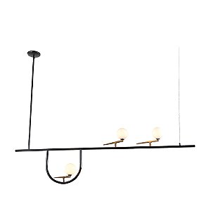 Pendente Bem-Te-Vi Preto Dourado (C)156Cm (A)30Cm | TR007