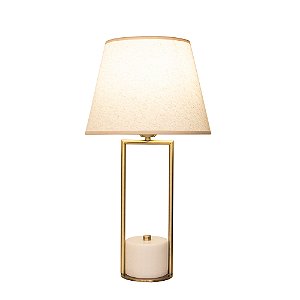 Base Abajur Veneto Bronze Branco (D)12.5Cm (A)39.6Cm | WR001