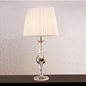 Base Abajur Classic Cromado Vidro Esfera (A)59cm | XL1468