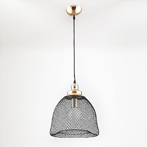 Pendente Copper Preto e Dourado (D)32Cm (A)33.5Cm 1Xe27 | XN001G