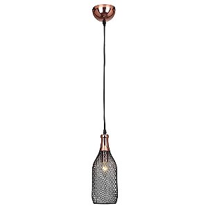 Pendente Copper Cobre e Preto (D)12Cm (A)31Cm 1Xe27 | XN004