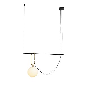 Pendente Mob Dourado Preto (L)80Cm (A)48Cm 1xe14 | YD005