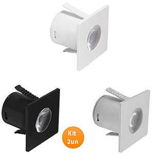 Spot Para Móveis 1W 3000K Quadrado Bivolt Embutir | ECO34409 ECO34416