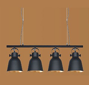Pendente Pixar Opus DN 37608 Preto 865 x 331 x 160mm
