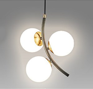 Pendente Yvapuru Opus Preto Dourado 259 x 920mm | DN 81058