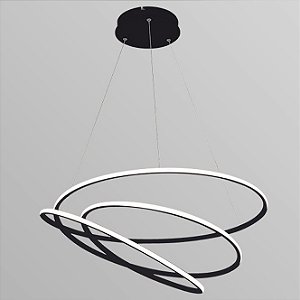 Pendente Led Espiral Opus DN34317 Preto Ø73 x 300 x Ø22cm