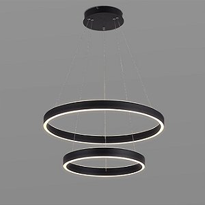 Pendente Led Halo Double Opus DN34478 Preto Ø60 x 300 x 26cm