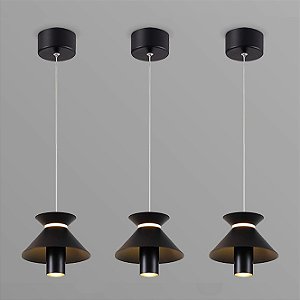 Pendente Led Occa Opus DN37790 Preto Ø15 x 200cm
