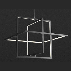 Pendente Led Gravity Opus DN38780 Preto 500 x 410 x 500mm