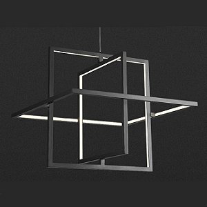 Pendente Led Gravity Opus DN38780 Preto 500 x 410 x 500mm