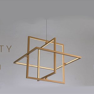 Pendente Led Gravity Opus DN38797 Dourado 500 x 410 x 500mm