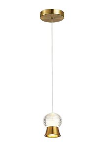 Pendente Bambini 8w Dourado Led Difuso Vidro Bivolt | DW009