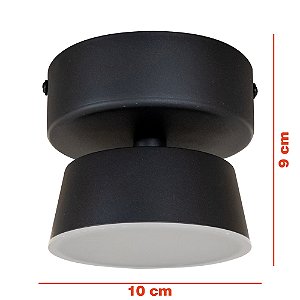 Plafon Dusso Preto 7w Sobrepor (D)10cm | DUS1PS01PT010
