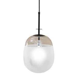 Pendente Era Preto Vidro Esfera Leitoso | ERA2PD01PT040
