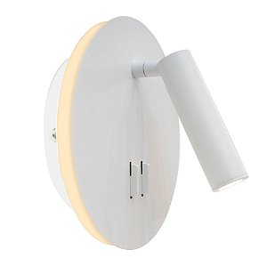 Arandela Skoop Branco 10W Cabeceira Quarto | SKO2AR01BR015
