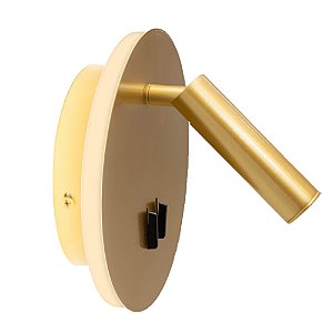 Arandela Skoop Dourado 10W Cabeceira Quarto | SKO2AR01DR015