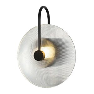 Arandela Vinyl Preto Vidro Circular Fosco 5w | VIN1AR01PT030