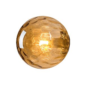 Mini Arandela Blomma Vidro Ambar Dourado G9 | BLO1AR01AB012