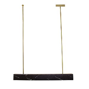Pendente Achille Marmore Nero Preto (C)120cm Led 20W 3000K | ACH1PD01PT120