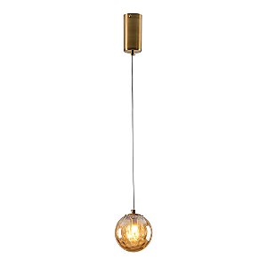 Pendente Blomma Vidro Ambar Dourado Bola (D)12cm G9 | BLO1PD01AB012