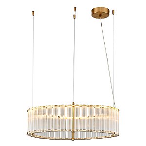 Pendente Monile Circualr Vidro Dourado (D)60cm 25W 3000K | MON1PD01TR060