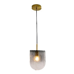 Pendente Alcaçuz Vidro Fume Artesanal (A)21cm E27 | ALC1PD01FM017