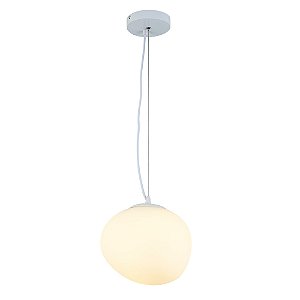 Pendente Pebble Vidro Opalino Branco (D)23cm (A)23cm | PEB1PD01OP023