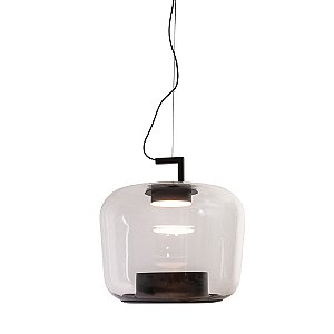 PENDENTE AILSA VIDRO PRETO (D)35CM LED 3000K | AIL1PD01TR10