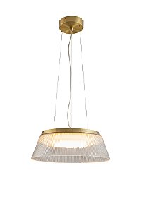 Pendente Dolca Vidro Canelado 45Cm 24W 3000K | DOL1PD01TR10