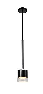 Pendente Tint Preto Vidro (A)35Cm LED 3000K | TIN1PD01PT10