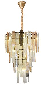 Lustre Pendente Vetrata Bronze Vidros (D)80Cm | VET1PD01BO10
