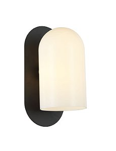 Arandela Zil Preto Vidro Opalino (A)27Cm G9 | ZIL1AR01PT10