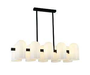 Pendente Zil Preto Vidro Opalino (C)85Cm G9 | ZIL1PD01PT10