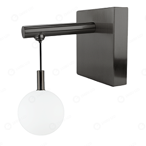 ARANDELA LED ESFERA ORBE GRAFITE 6W BIVOLT (A)20CM (C)16CM