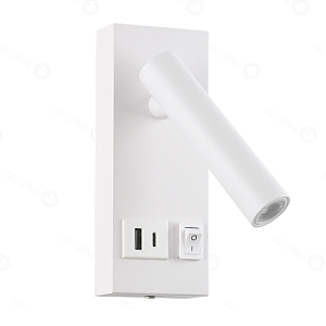 ARANDELA LEITURA 2W BRANCA DIRECIONÁVEL USB TIPO-C 3000K