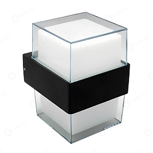 ARANDELA DE PAREDE VELA QUADRADO PRETO 10W QUENTE 3000K