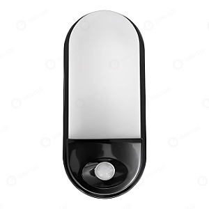 ARANDELA COM SENSOR DE PRESENÇA 15W 6500K IP65 PRETA
