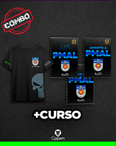 COMBO 5 EM 1 | APOSTILA + CADERNO DE QUESTÕES + VADE MECUM + CURSO + CAMISA - PMAL