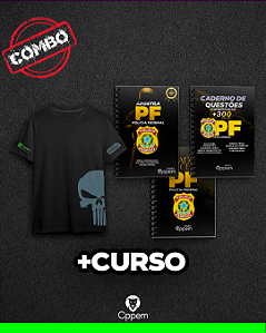 COMBO 5 EM 1 | APOSTILA + CADERNO DE QUESTÕES + VADE MECUM + CURSO - PF