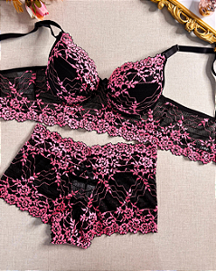 949 - Conjunto Top Rendado Luxo