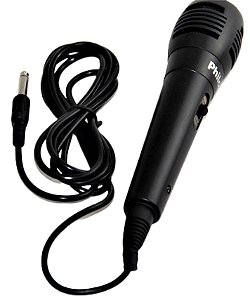Microfone Philco Preto Para Karaoke com cabo P10
