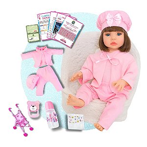 Bebê Reborn Realista com carrinho - Dá Banho