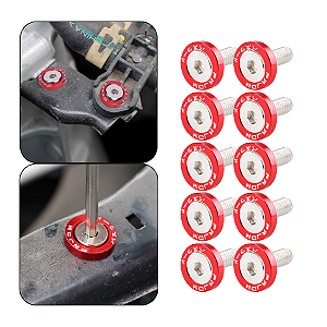 Parafuso Arruela Anodizada Universal Tunning M6 Kit 10 und