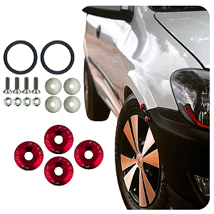 Kit Trava Para-choque Anilha Quick Releas Vermelho Estilo BR