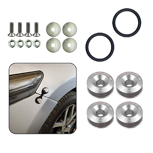 Kit Trava Para-choque Anilha Quick Release Prata Estilo BR