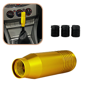 Manopla Câmbio Esportiva Metal Amarelo Universal Ajustável