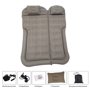 Cama Inflável Colchão Carro Camionete Veicular Viagem Cinza