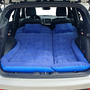 Cama Inflável Colchão Carro SUV Grande Veicular Viagem Azul